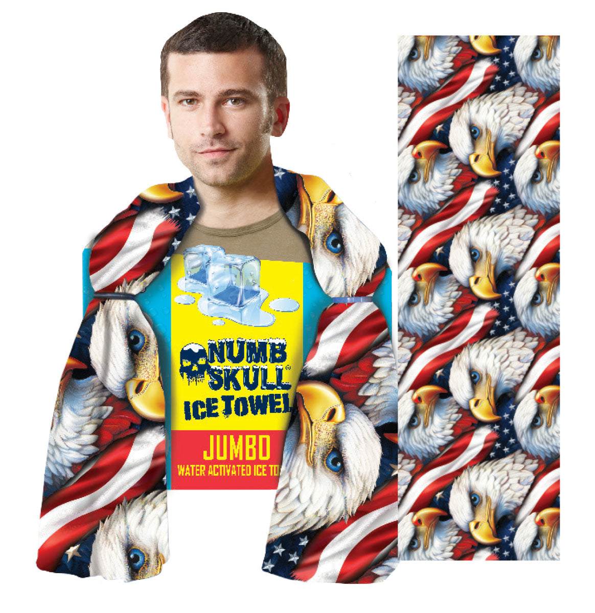 Numb Skull Ice Towel: Patriot Eagle