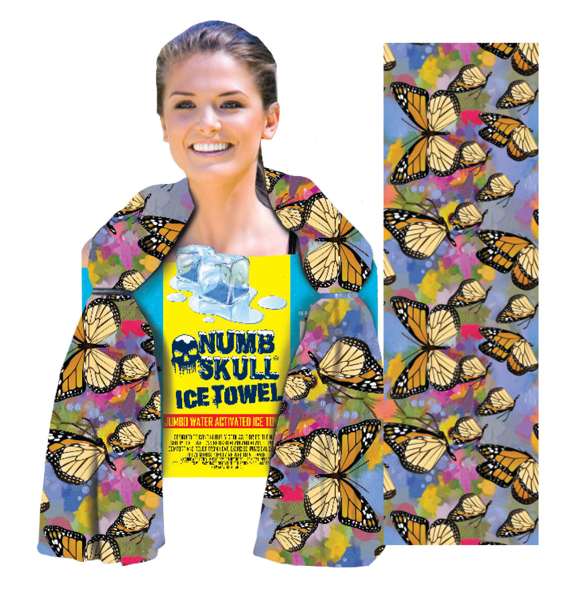 Numb Skull Ice Towel: Monarchs