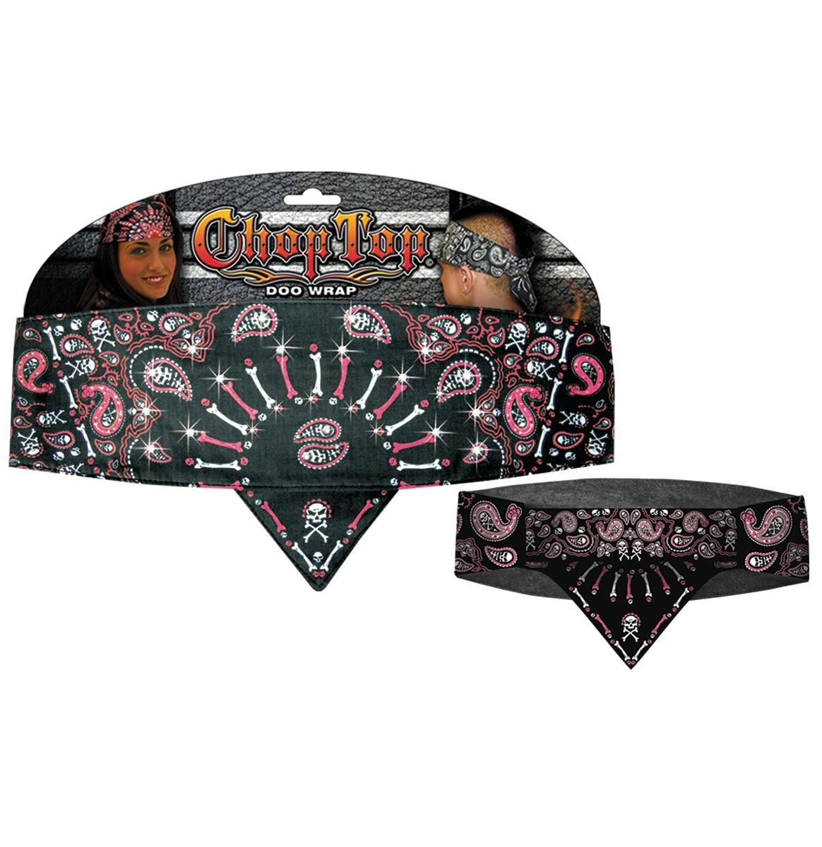 *Chop Top: Pink Skullies w/Rhinestones