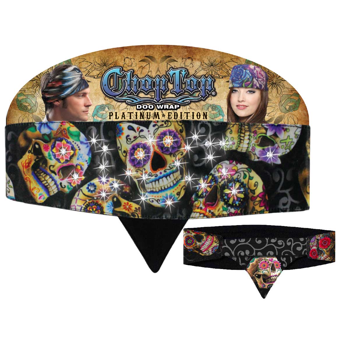 *Chop Top Platinum Edition: Sugar Skull w/Rhinestones