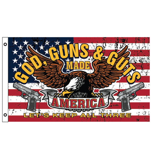 God Guns Guts 3' X 5' Flag
