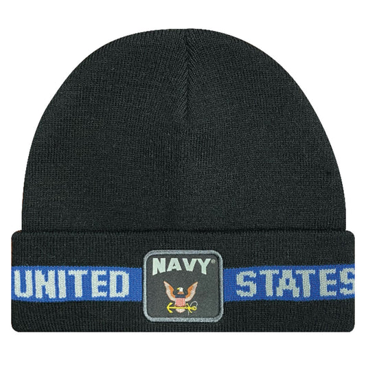 Jacquard Stripe Beanie Navy