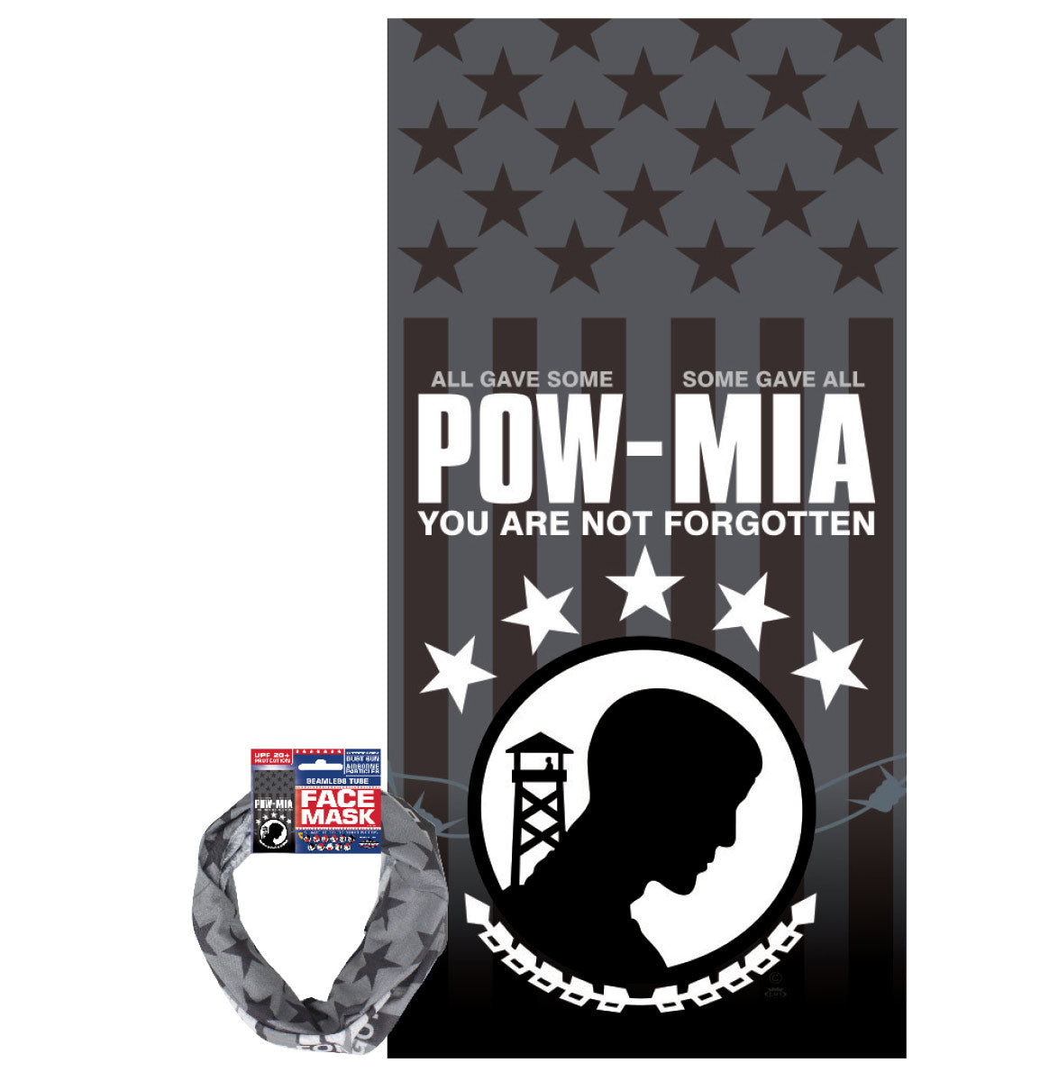 *Rap-a-Cap Tonal Flag POW MIA Seamless Tube Face Mask