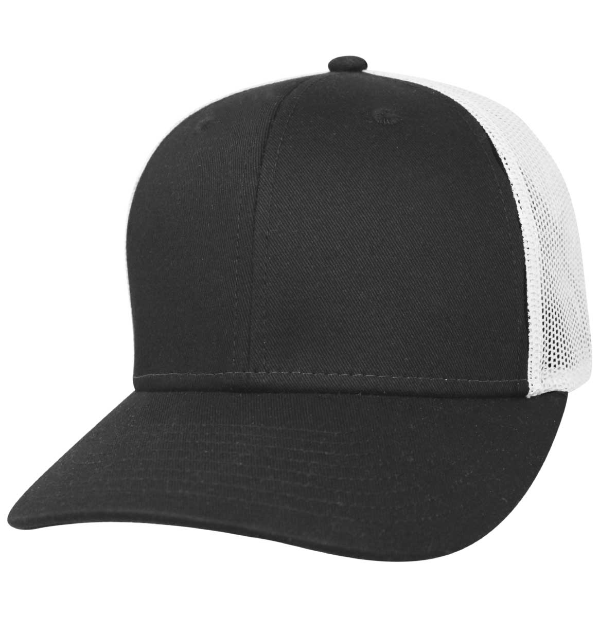 35RCT Reinforced Front Mesh Back Blank Cap - Black / White