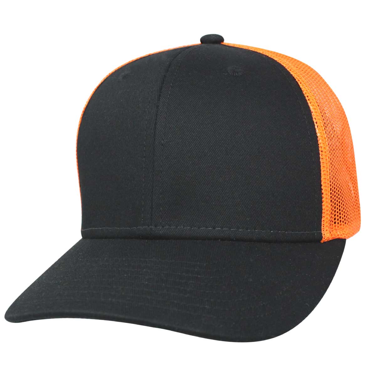 35RCT Reinforced Front Mesh Back Blank Cap - Black / Orange