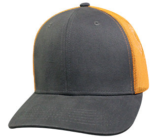 35RCT Reinforced Front Mesh Back Blank Cap - Gray / Orange