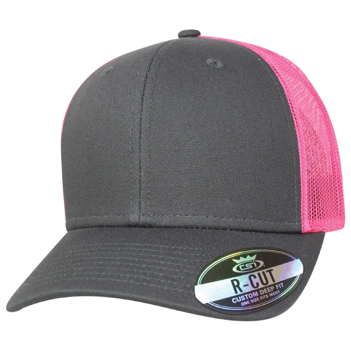 35RCT Reinforced Front Mesh Back Blank Cap - Gray / Pink