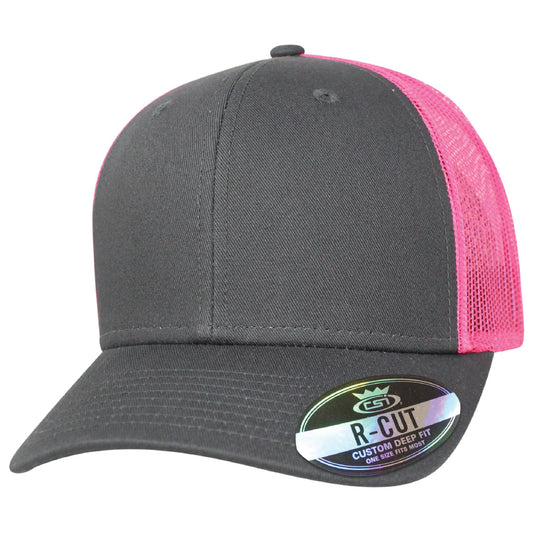 35RCT Reinforced Front Mesh Back Blank Cap - Gray / Pink