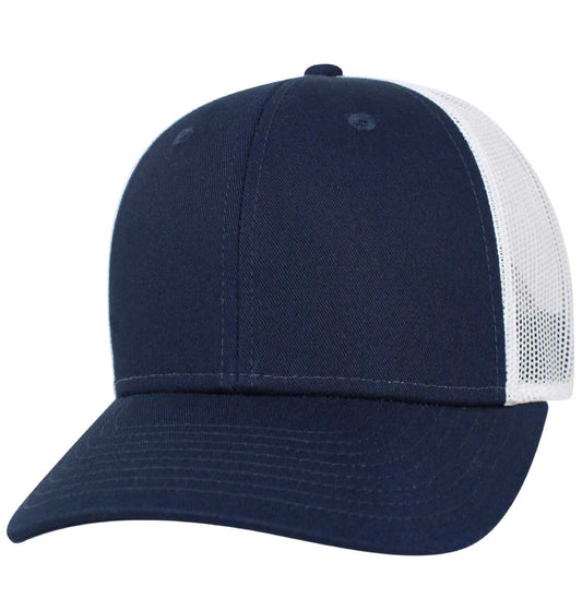 35RCT Reinforced Front Mesh Back Blank Cap - Navy / White