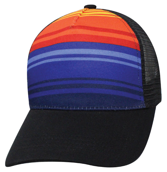56RCT Poly Stripe Surfin' / Black Blank Cap