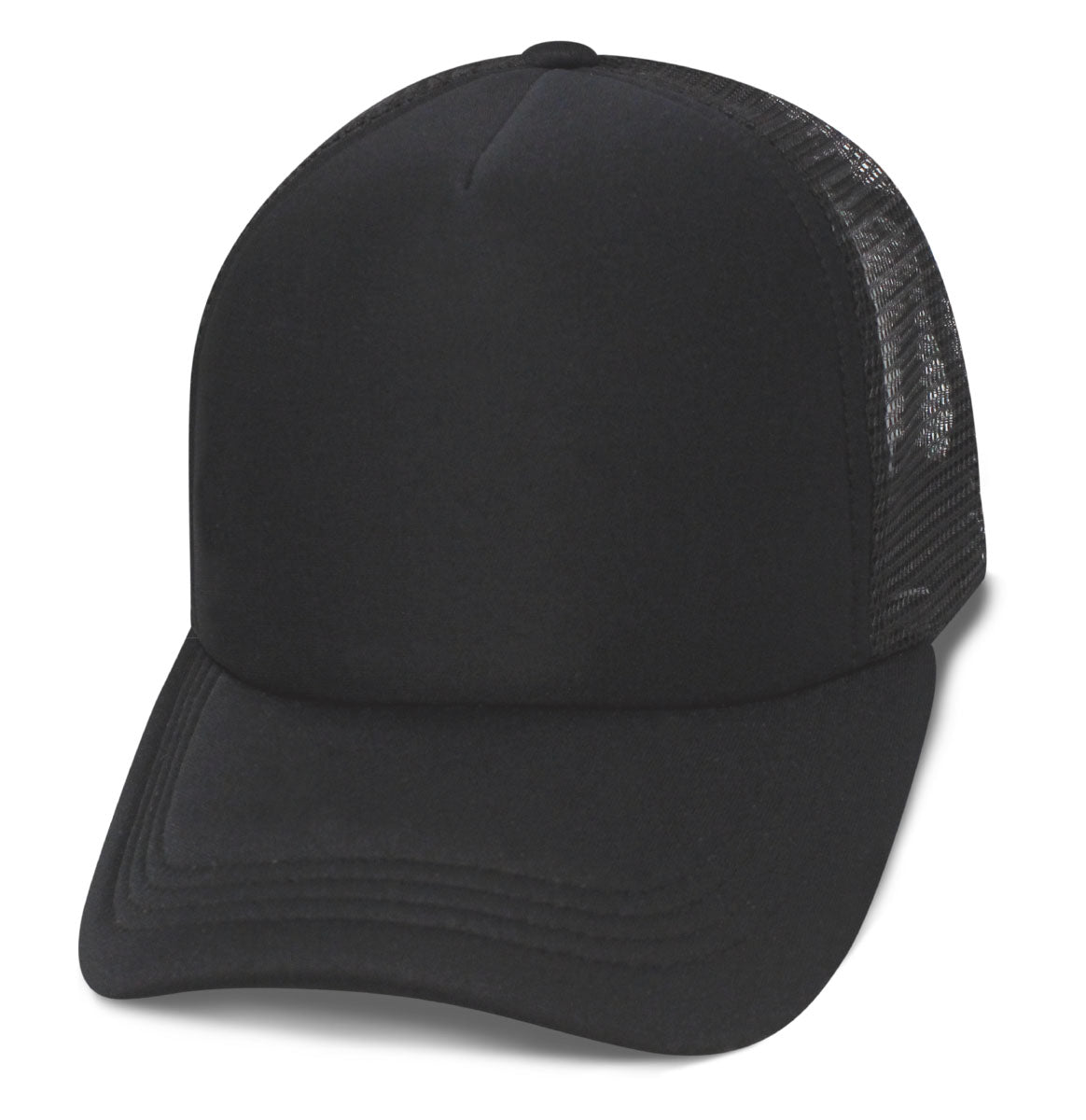 *57SS Polyfoam Front Neon Mesh Back Blank Cap - Black