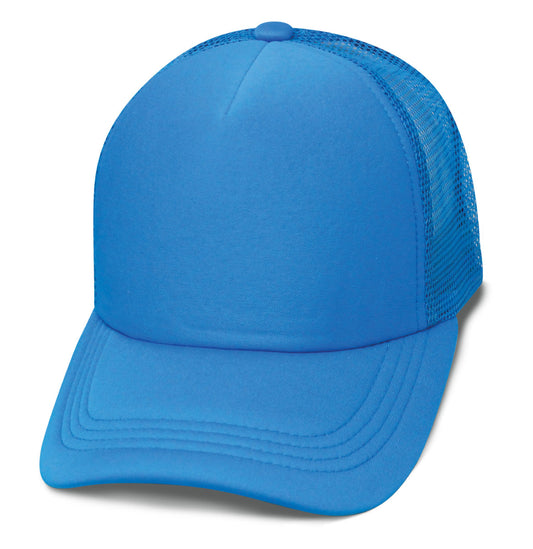 *57SS Polyfoam Front Neon Mesh Back Blank Cap - Neon Blue