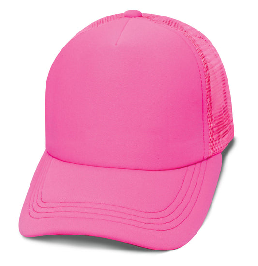 *57SS Polyfoam Front Neon Mesh Back Blank Cap - Neon Pink