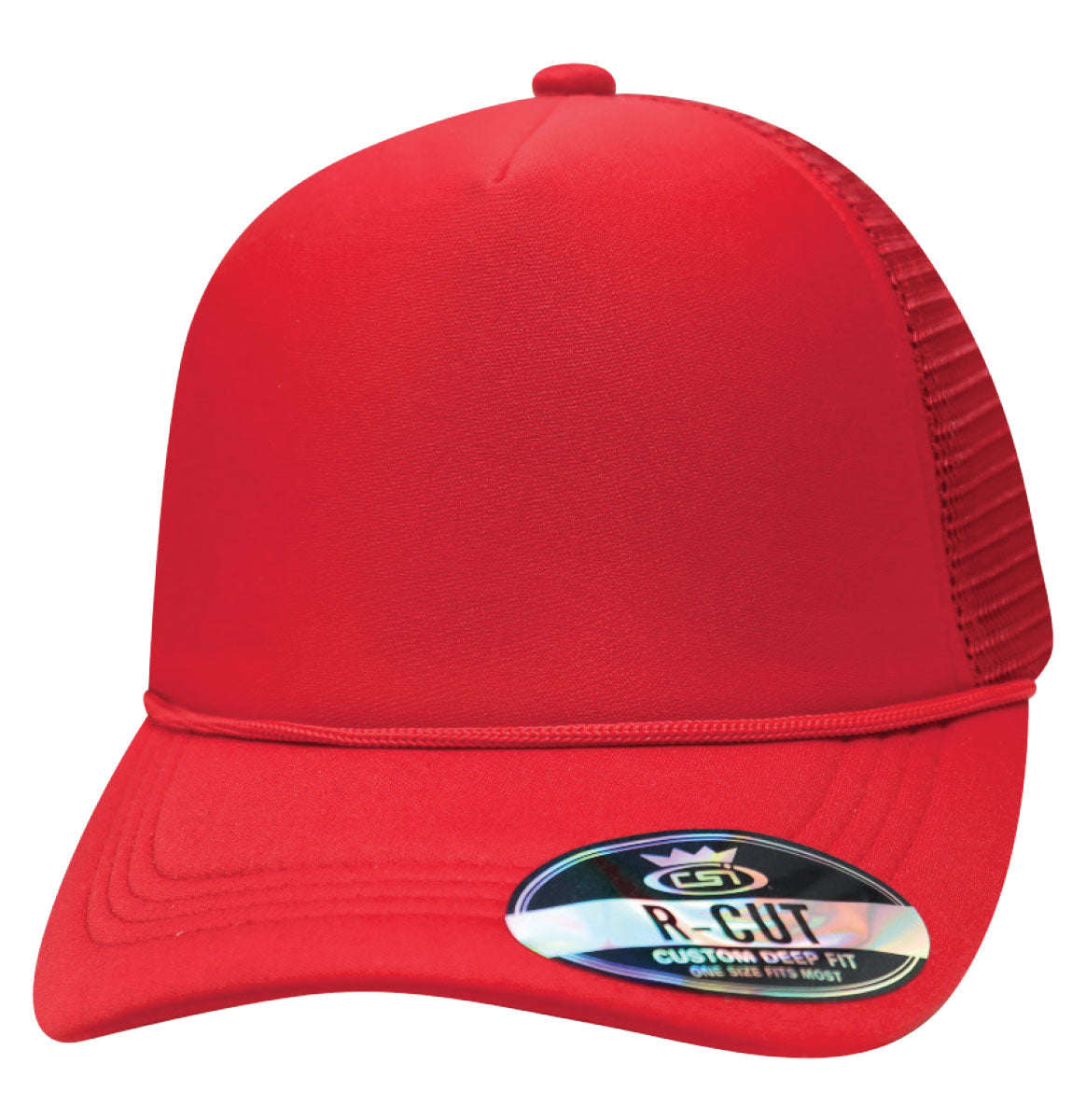57SSR Polyfoam Front Mesh Back with Rope Blank Cap - Red
