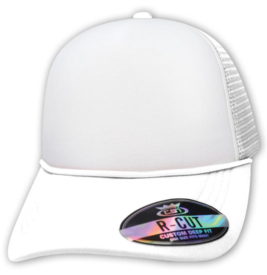 57SSR Polyfoam Front Mesh Back with Rope Blank Cap - White