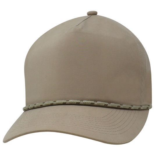 67ROP Nylon 5 Panel Half Moon Stay Blank Cap - Khaki