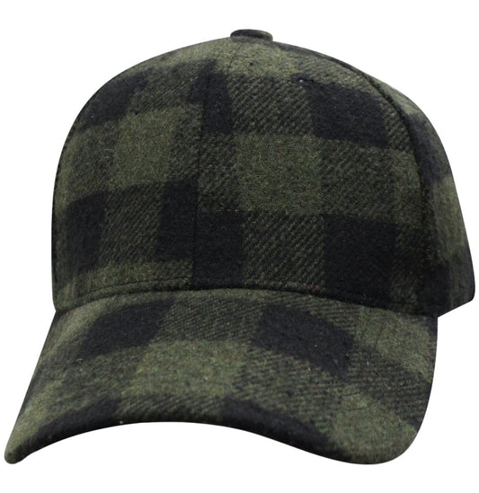 68PLD Olive & Black Plaid Blank Cap