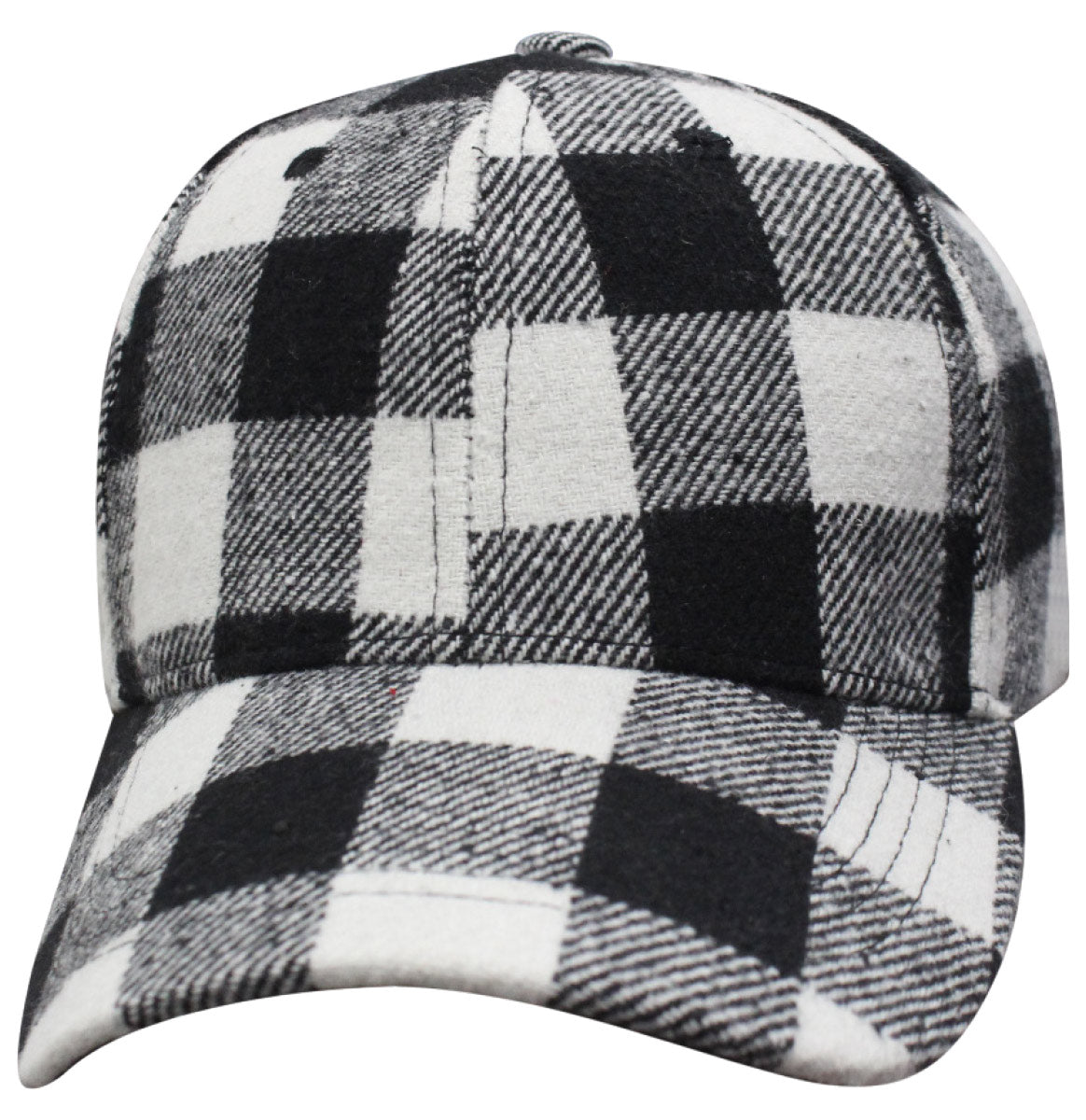 68PLD White & Black Plaid Blank Cap