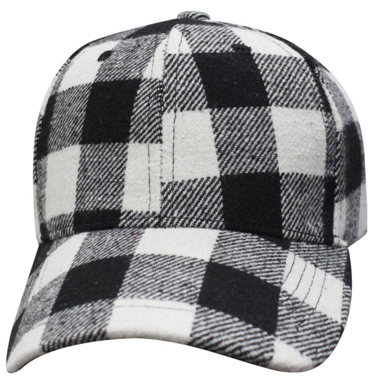 68PLD White & Black Plaid Blank Cap