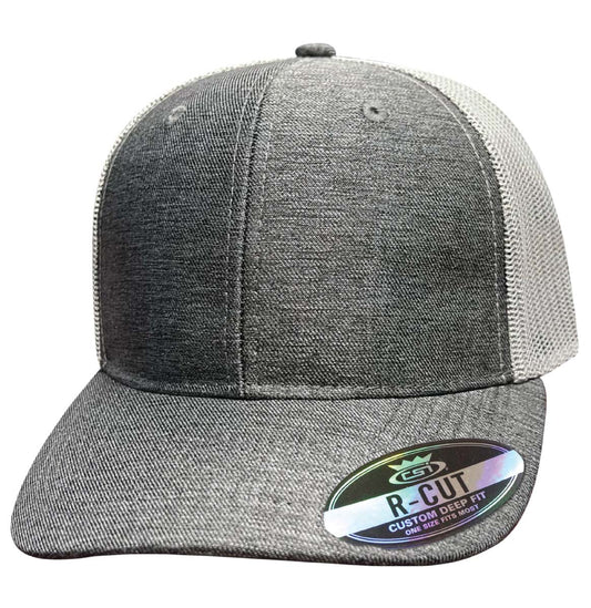 75RCT Poly Heather R-Cut Blank Cap - Charcoal / Gray