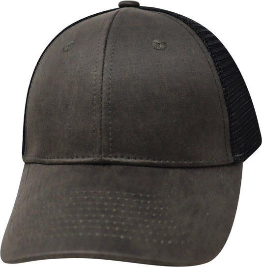 Waxed Cotton Solid - Black Mesh