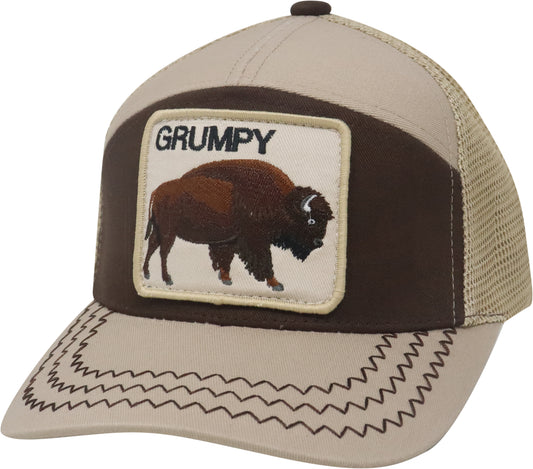 7 Panel Badge Style Grumpy Bison