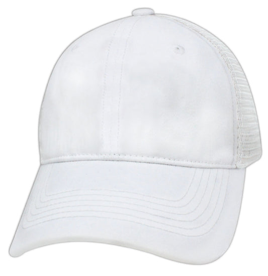 82LPD Relaxed Pigment Dyed Mesh Back Blank Cap - White