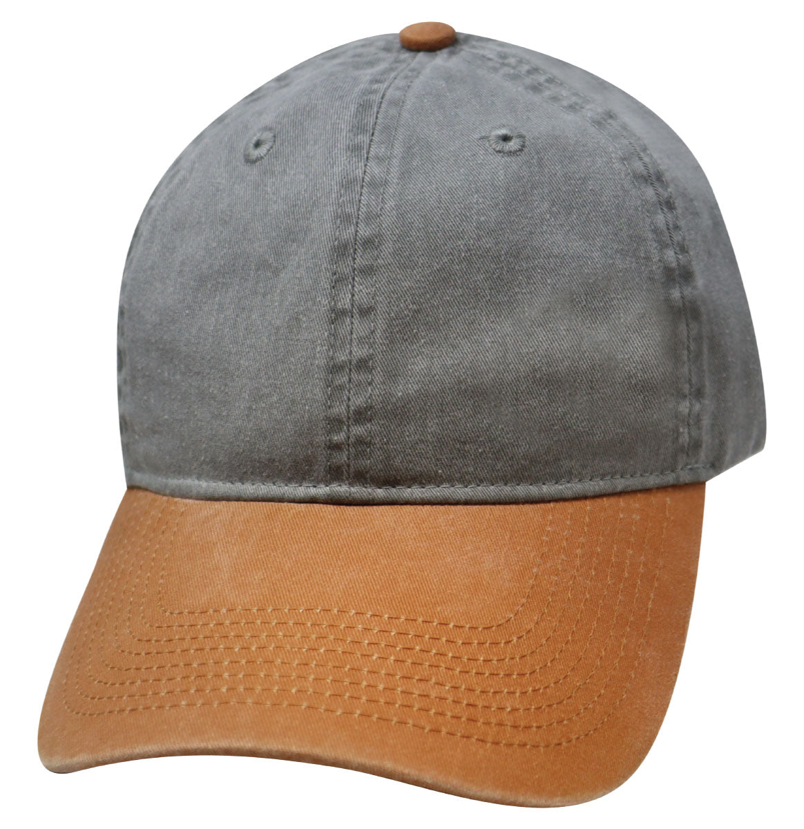 83RS2 Relaxed Pigment Dyed 2-Tone Blank Cap - Light Gray / Camel