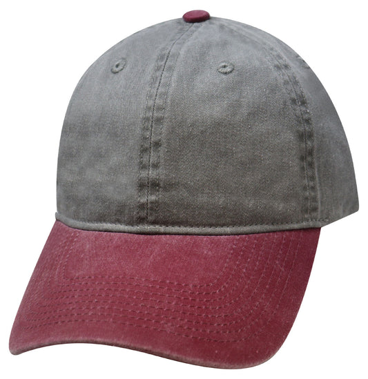 83RS2 Relaxed Pigment Dyed 2-Tone Blank Cap - Light Gray / Cardinal