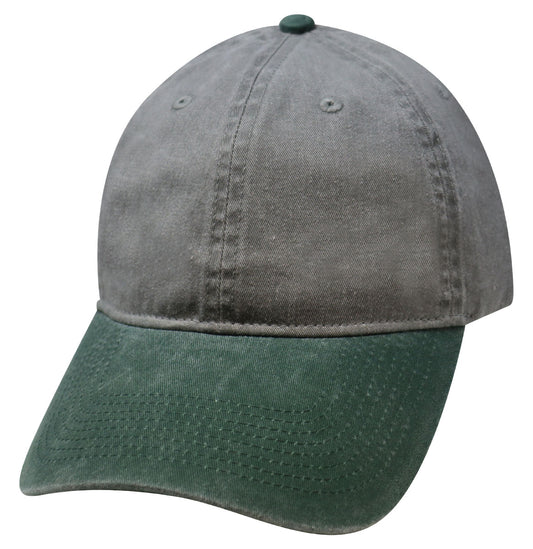 83RS2 Relaxed Pigment Dyed 2-Tone Blank Cap - Light Gray / Forest