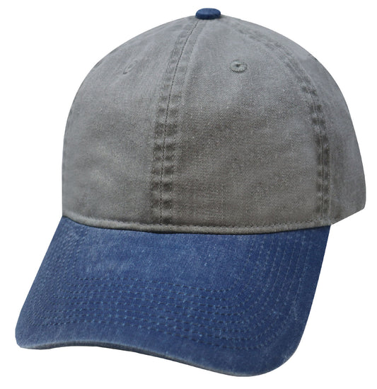83RS2 Relaxed Pigment Dyed 2-Tone Blank Cap - Light Gray / Navy
