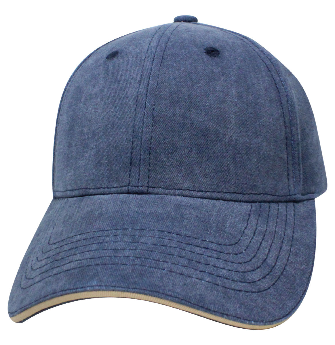 88LAM Chino Sandwich Blank Cap - Khaki / Navy