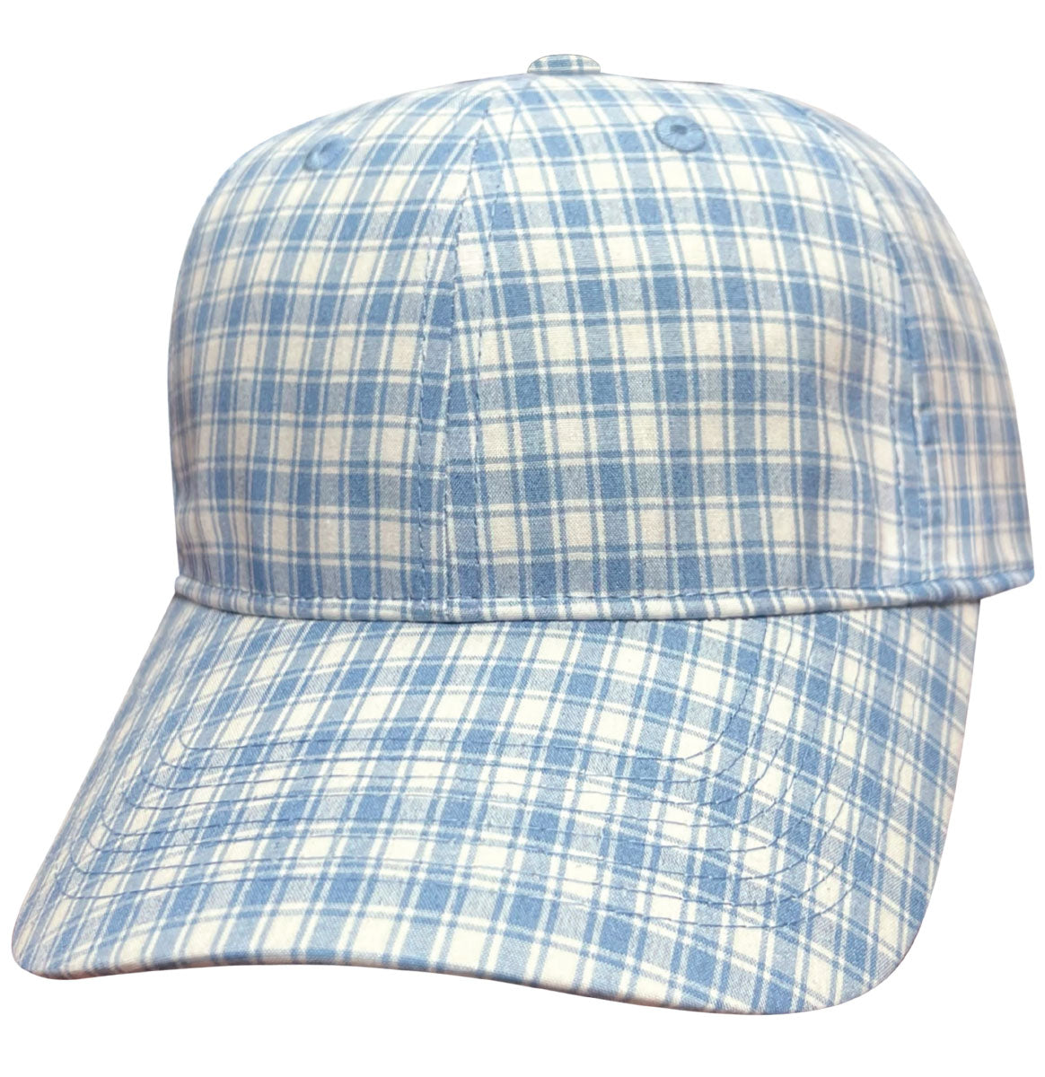 Gingham Blue Blank Cap