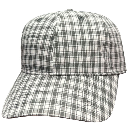 Gingham Gray Blank Cap