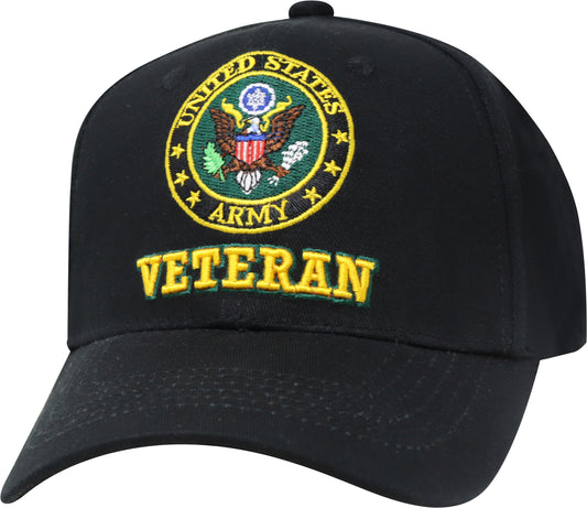 Army Veteran Black Olive Cap / Hat Officially Licensed