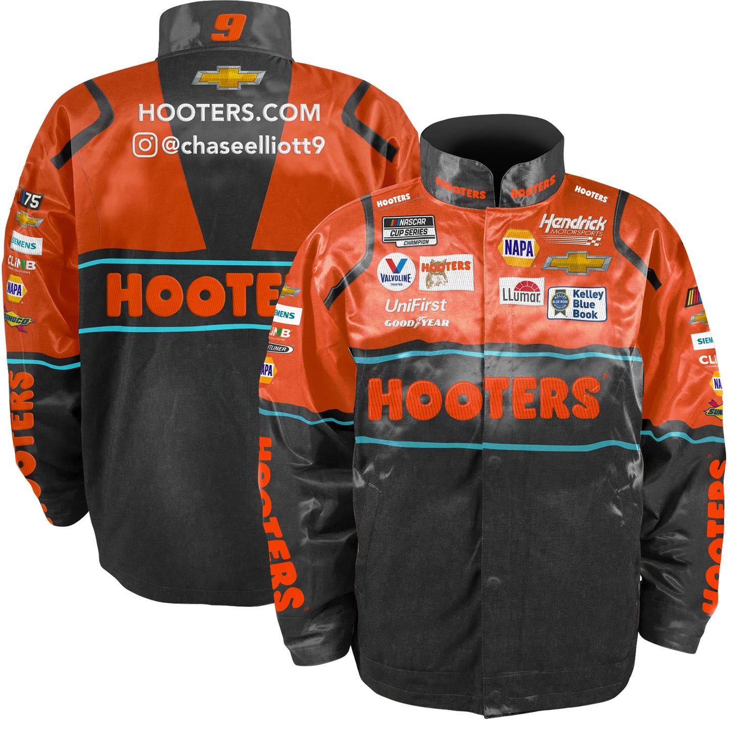 Nascar Jacket Elliott Hooters Orange Black