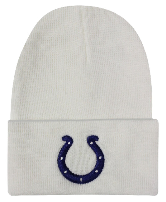 NFL Colts White Cuffed Beanie