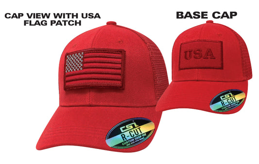 Red USA Patch Cap
