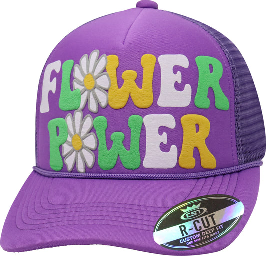 Flower Power - 3D Puff Print Purple