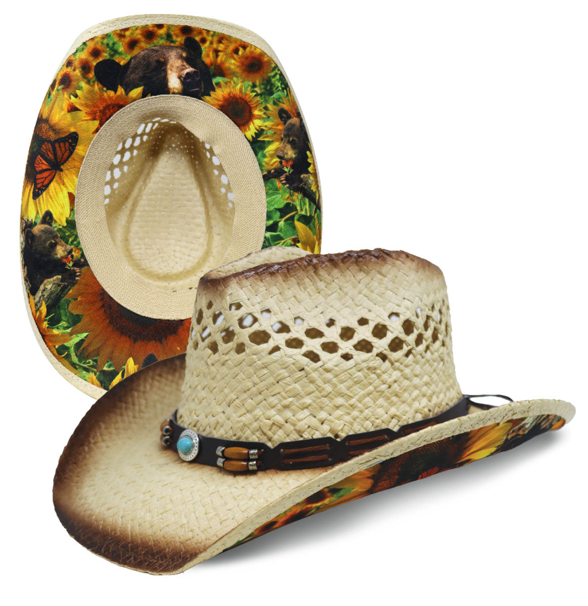 Cowboy Sublimation Straw: Sunflower Bear Tan