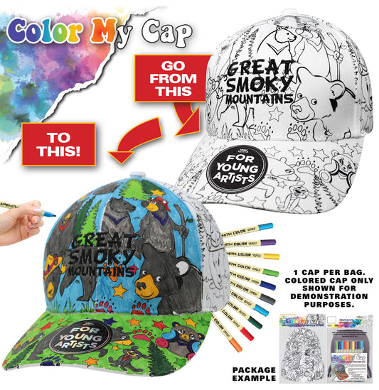 Color My Cap Bear for Young Artists Great Smoky Mountains