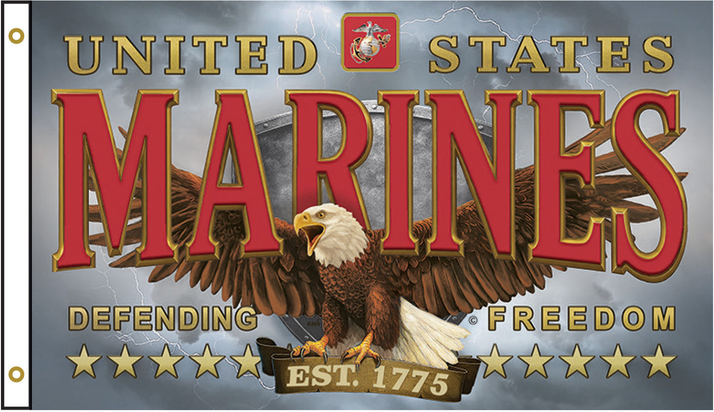 Eagle Emblem Marines 3’ X 5’ Flag