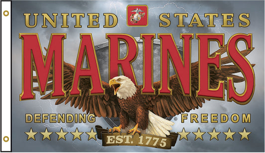 Eagle Emblem Marines 3’ X 5’ Flag