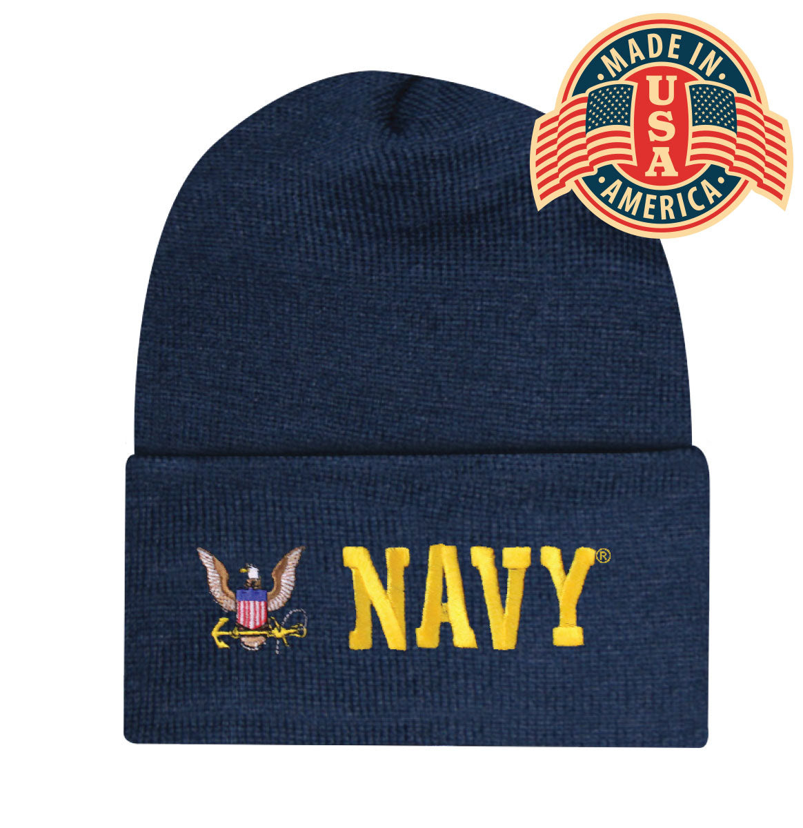 Emblem Cuffed Beanie USA- Navy®