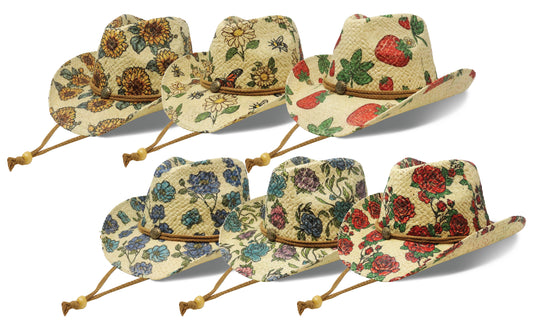 Straw Hat Floral Assortment #3
