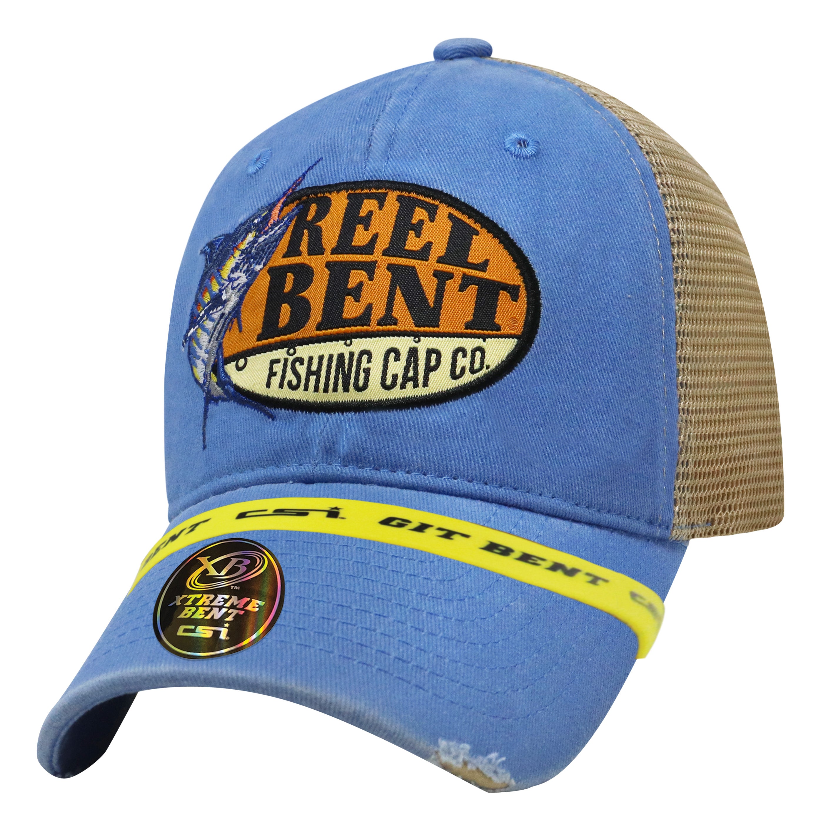 Xtreme Bent Retro Fish Marlin Blue / Khaki Capsmith Inc