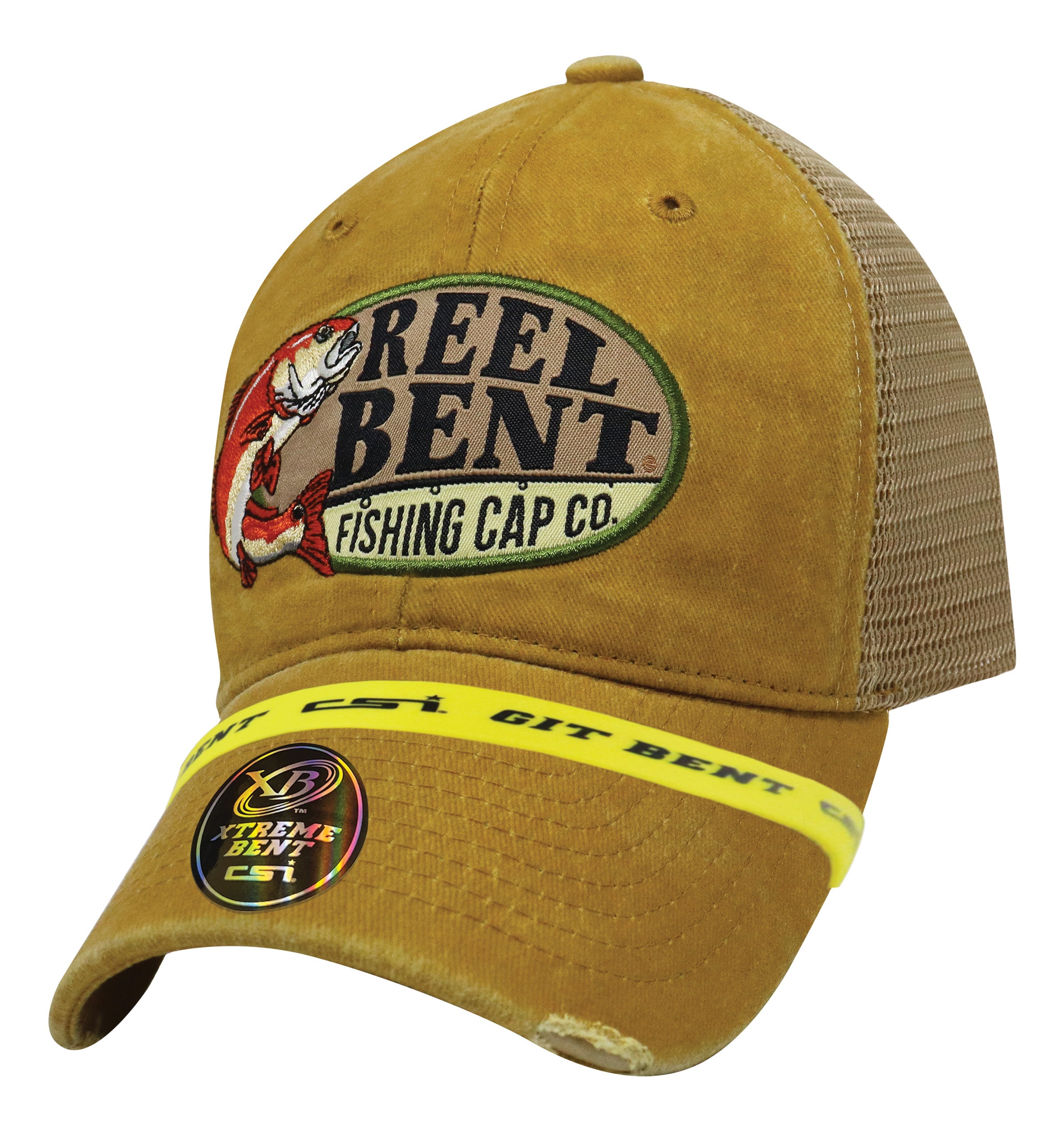 Xtreme Bent Retro Fish Redfish Mustard / Khaki Capsmith Inc