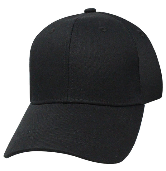 68SNP R-Cut Snapback Solid Black Blank Cap