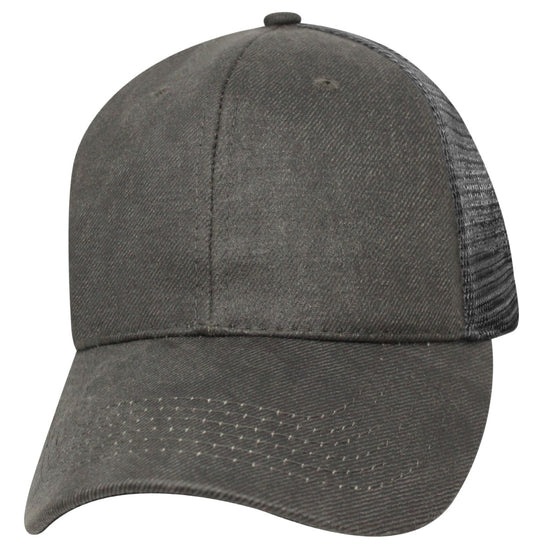 75OILM Oilskin Mesh Blank Cap - Black