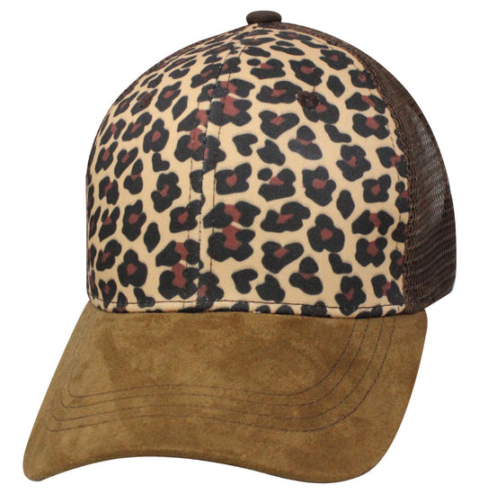 *95LEO Leopard Tan Suede Blank Cap